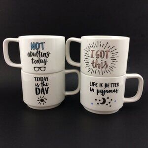 4 Stacking Mood Coffee Tea Mugs by Indigo